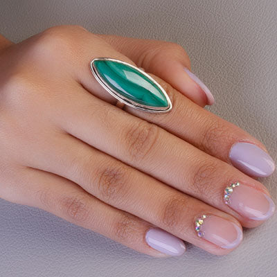 Anel de Prata com Malaquita - 68099