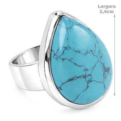 Anel de Prata com Turquesa - 68103