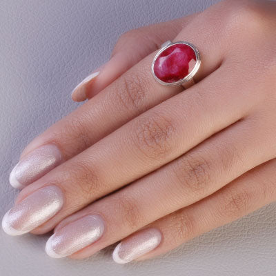 Anel de Prata com Rubi - 68113