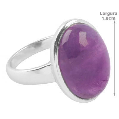 Anel de Prata com Ametista - 68114
