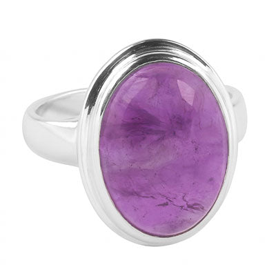 Anel de Prata com Ametista - 68114