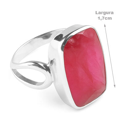 Anel de Prata com Rubi - 68117
