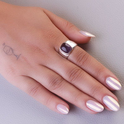 Anel de Prata com Ametista - 68122