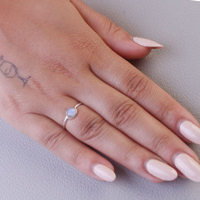 Anel de Prata com Pedra da Lua - 68134