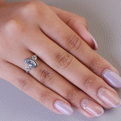 Anel de Prata com Topázio - 68136