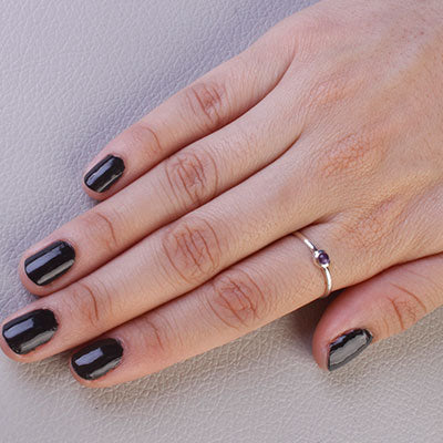 Anel de Prata com Ametista - 68138