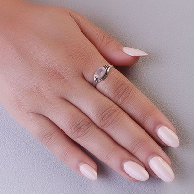 Anel de Prata com Quartzo Rosa - 68146