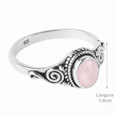 Anel de Prata com Quartzo Rosa - 68153