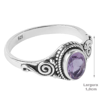 Anel de Prata com Ametista - 68154