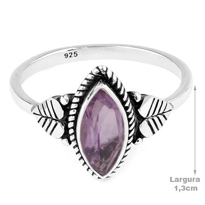 Anel de Prata com Ametista - 68157