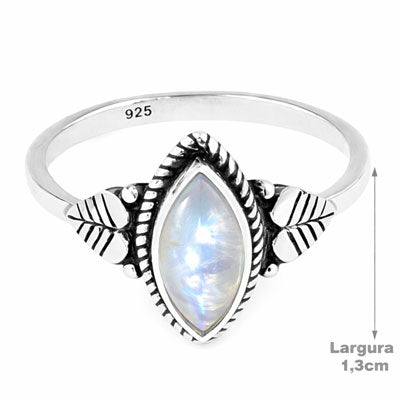 Anel de Prata com Pedra da Lua - 68159