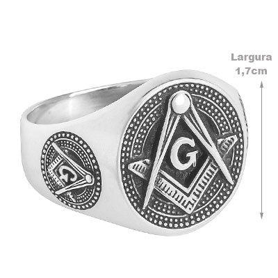 Anel de Prata Maçom - 68162