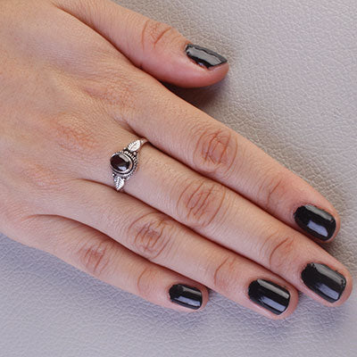 Anel de Prata com Granada - 68164