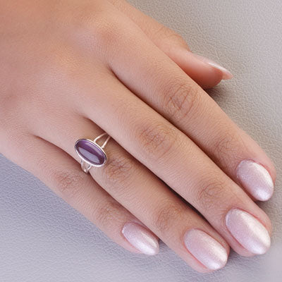 Anel de Prata com Ametista - 68167