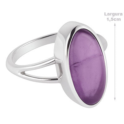 Anel de Prata com Ametista - 68167