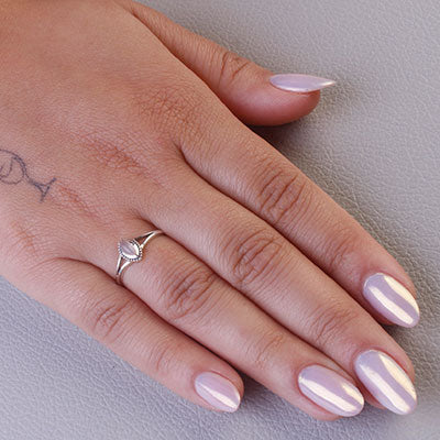 Anel de Prata com Quartzo Rosa - 68168