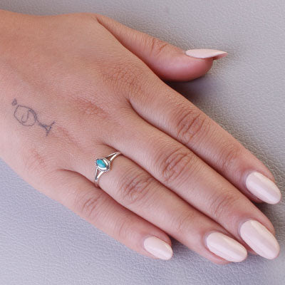 Anel de Prata com Turquesa - 68170