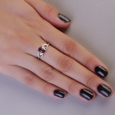 Anel de Prata com Ametista - 68172