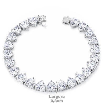 Pulseira de Prata Coração - 68178