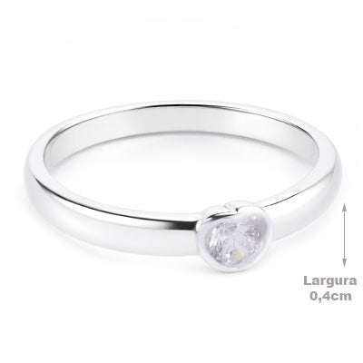 Anel de Prata Coração - 68191