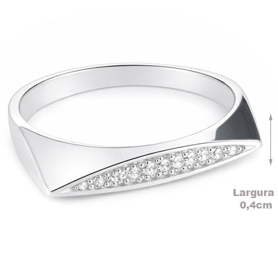 Anel de Prata com Zircônias - 68197