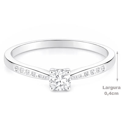 Anel de Prata Solitário - 68198