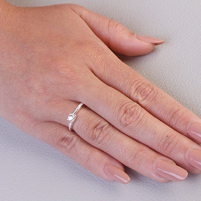 Anel de Prata Solitário - 68198