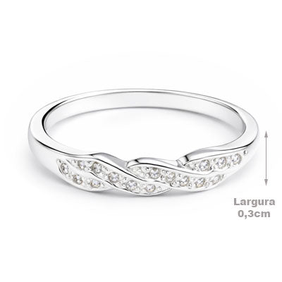 Anel de Prata com Zircônias - 68199 - soprata