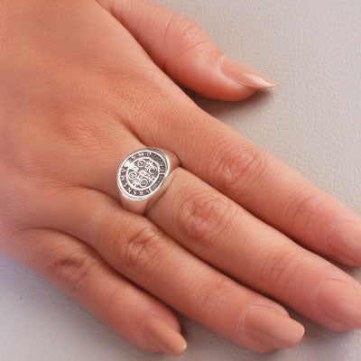 Anel de Prata São Bento - 68219