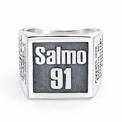 Anel de Prata Salmo 91 - 68220