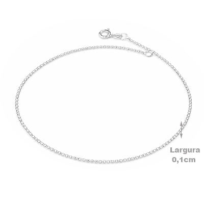 Tornozeleira de Prata em Elo - 68227