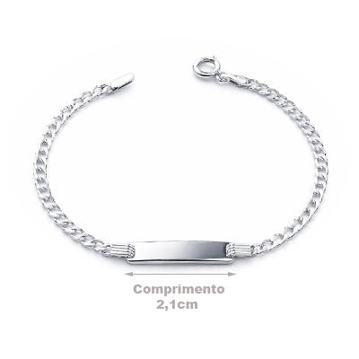 Pulseira de Prata Infantil com Placa - 68266