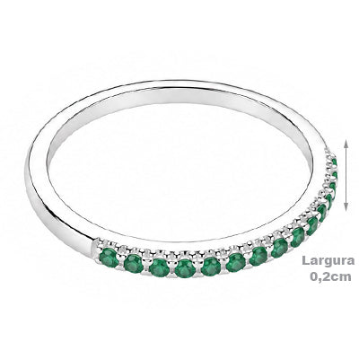 Anel de Prata Aparador com Zircônias - 68300