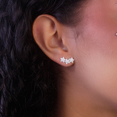 Brinco de Prata Contorno de Orelha (Ear Cuff) - 68301