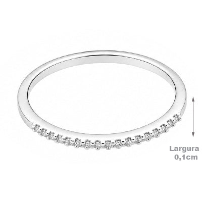Anel de Prata Aparador com Zircônia - 68351
