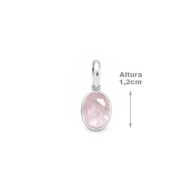 Pingente de Prata com Quartzo Rosa - 68368