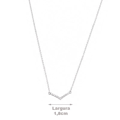 Gargantilha de Prata com Zircônia - 68393