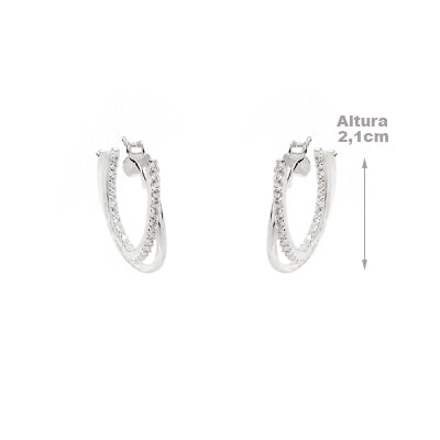 Argola de Prata com Zircônia - 68396
