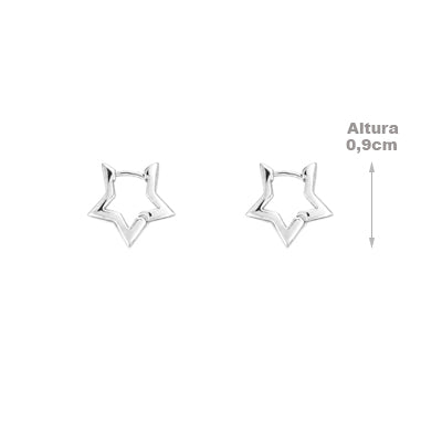 Argola de Prata Estrela - 68445