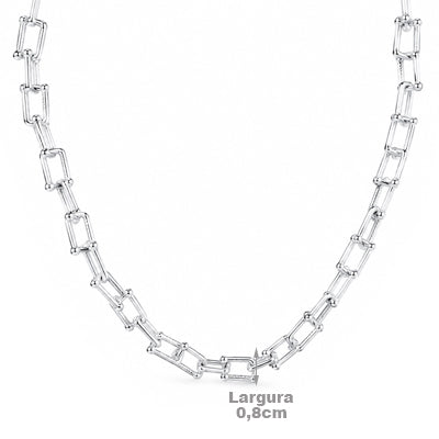 Gargantilha de Prata Elo - 68468