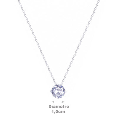 Gargantilha de Prata com Zircônia - 68489