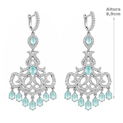 Brinco de Prata com Pedras - 68539