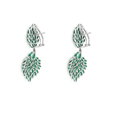 Brinco de Prata com Esmeralda - 68551