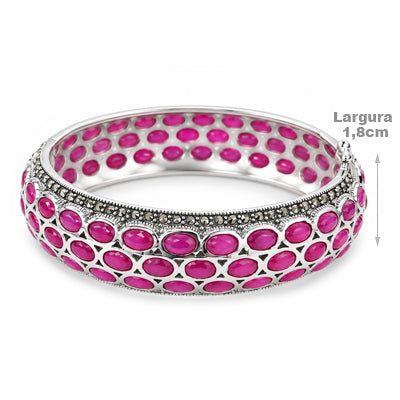 Bracelete de Prata com Pedras - 68598