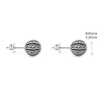 Brinco de Prata com Marcassitas - 68602