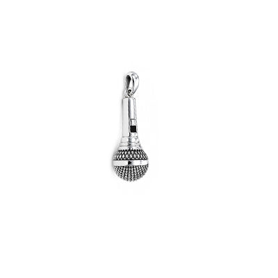 Pingente de Prata Microfone - 68637