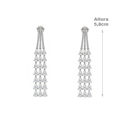 Brinco de Prata com Zircônia - 68691