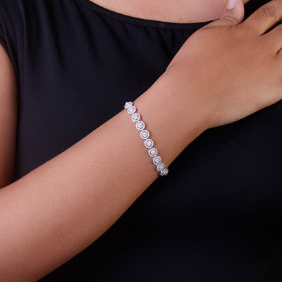 Pulseira de Prata com Zircônias - 68700