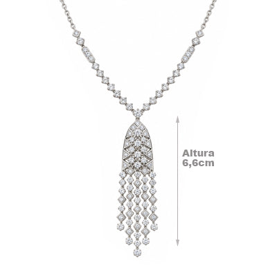 Gargantilha de Prata com Zircônias - 68701