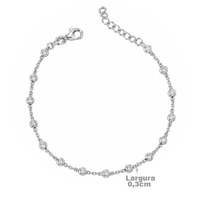 Pulseira de Prata com Zircônia - 68708